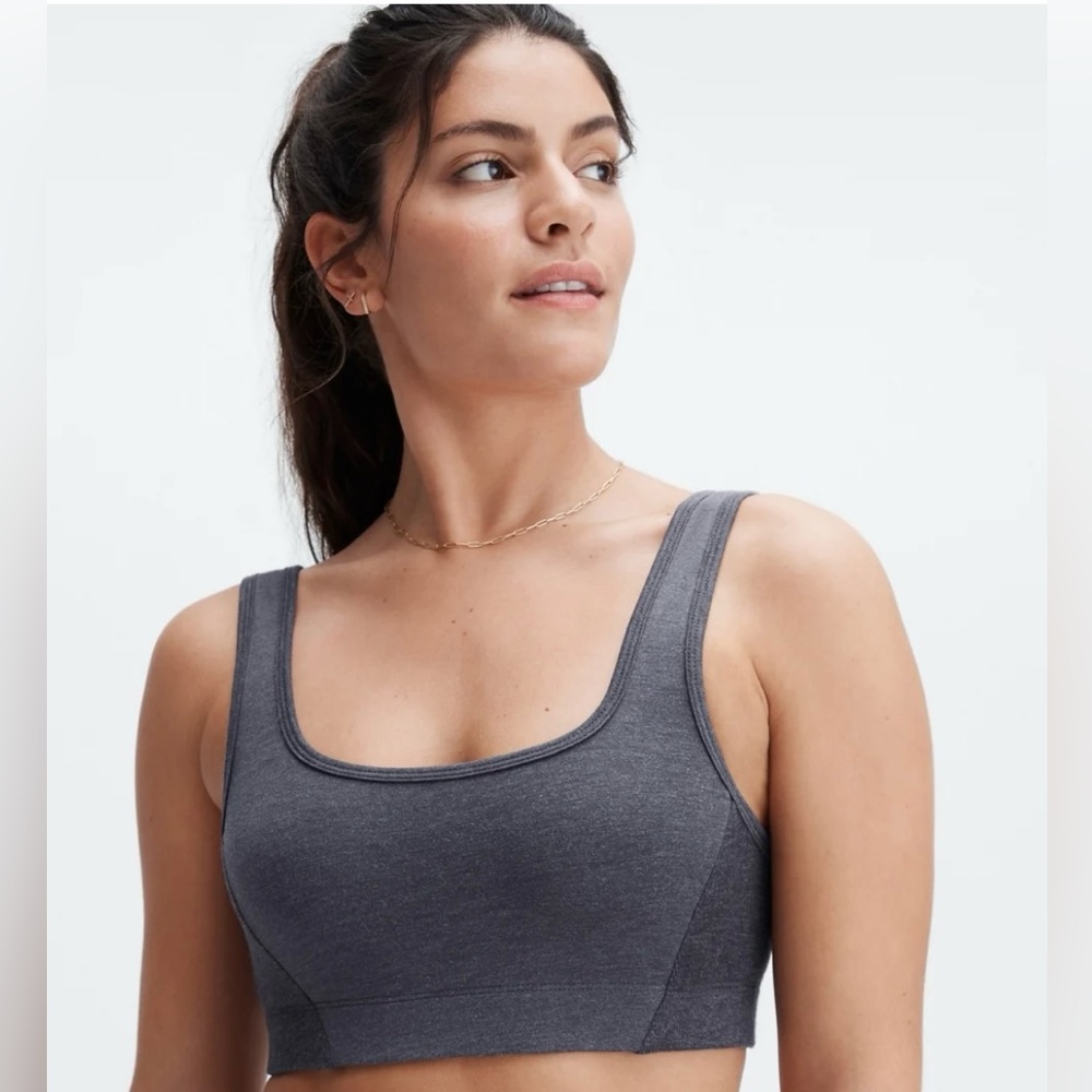 Fabletics RestoreKnit Scoop Back Bra - NWT - Pewter - Large